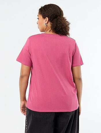 T-shirt basica a maniche corte e scollo a V