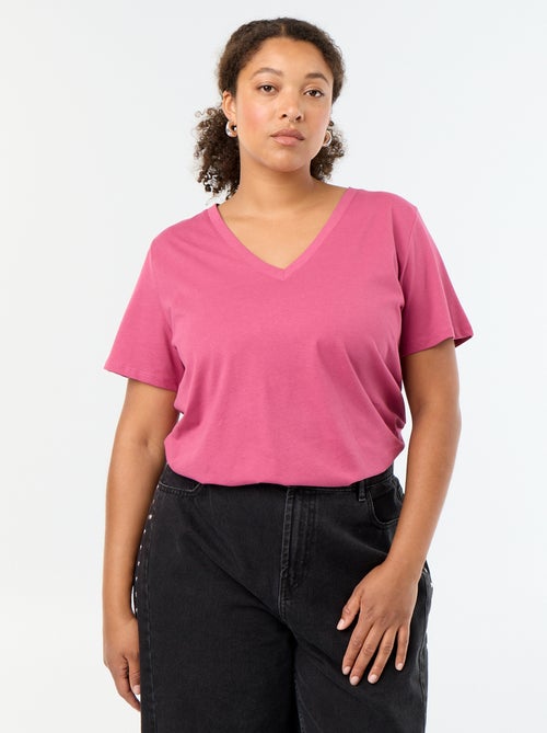 T-shirt basic a maniche corte e scollo a V - Kiabi