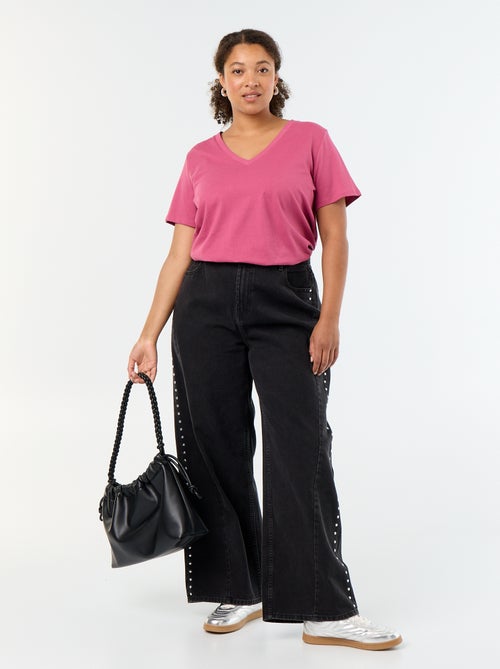 T-shirt basic a maniche corte e scollo a V - Kiabi
