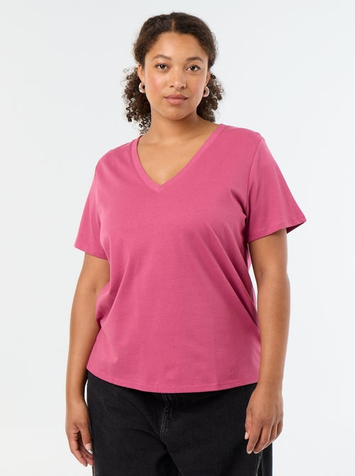 T-shirt basic a maniche corte e scollo a V - Kiabi