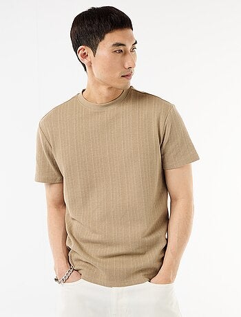 T-shirt basic a maniche corte in maglia operata