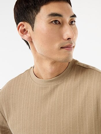 T-shirt basic a maniche corte in maglia operata