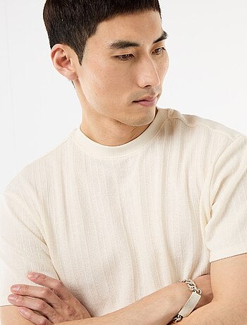 T-shirt basic a maniche corte in maglia operata