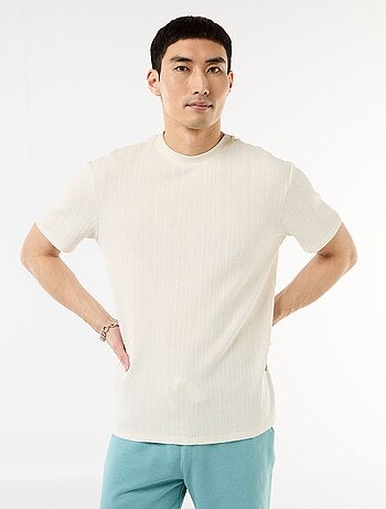 T-shirt basic a maniche corte in maglia operata