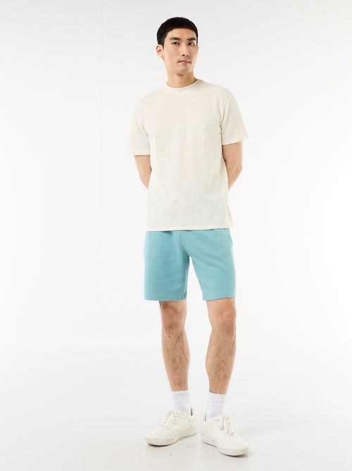 T-shirt basic a maniche corte in maglia operata - Kiabi