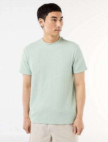 T-shirt basic a maniche corte in maglia operata