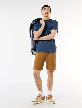 T-shirt basic a maniche corte in maglia operata