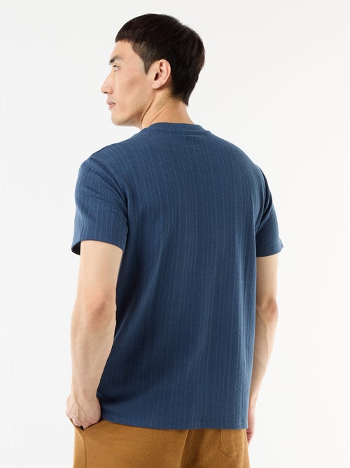 T-shirt basic a maniche corte in maglia operata - Kiabi