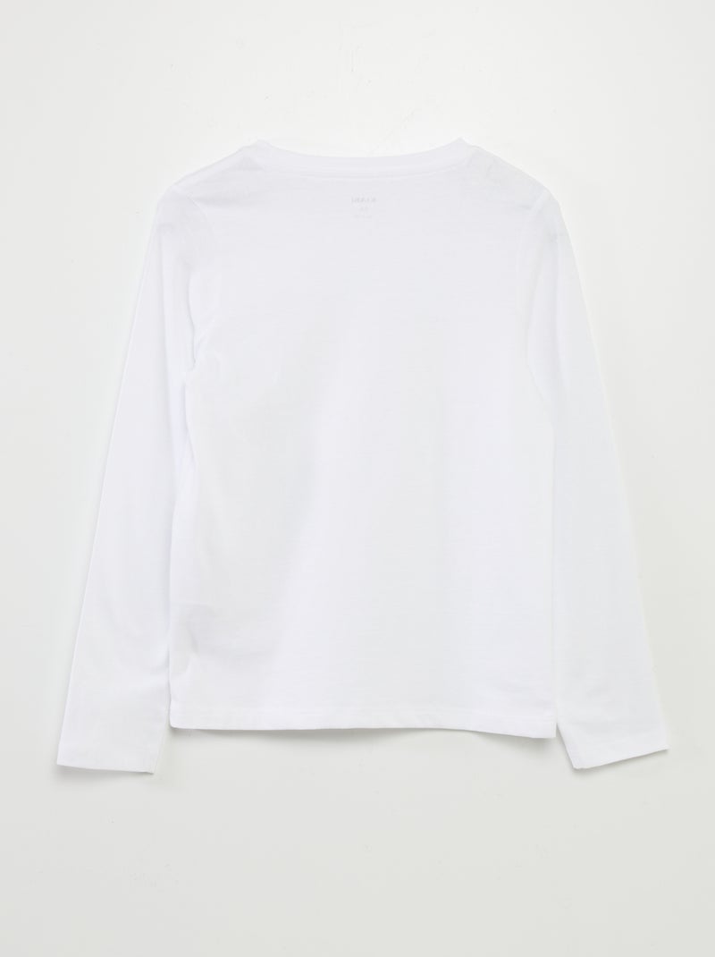 T-shirt basic a maniche lunghe bianco - Kiabi