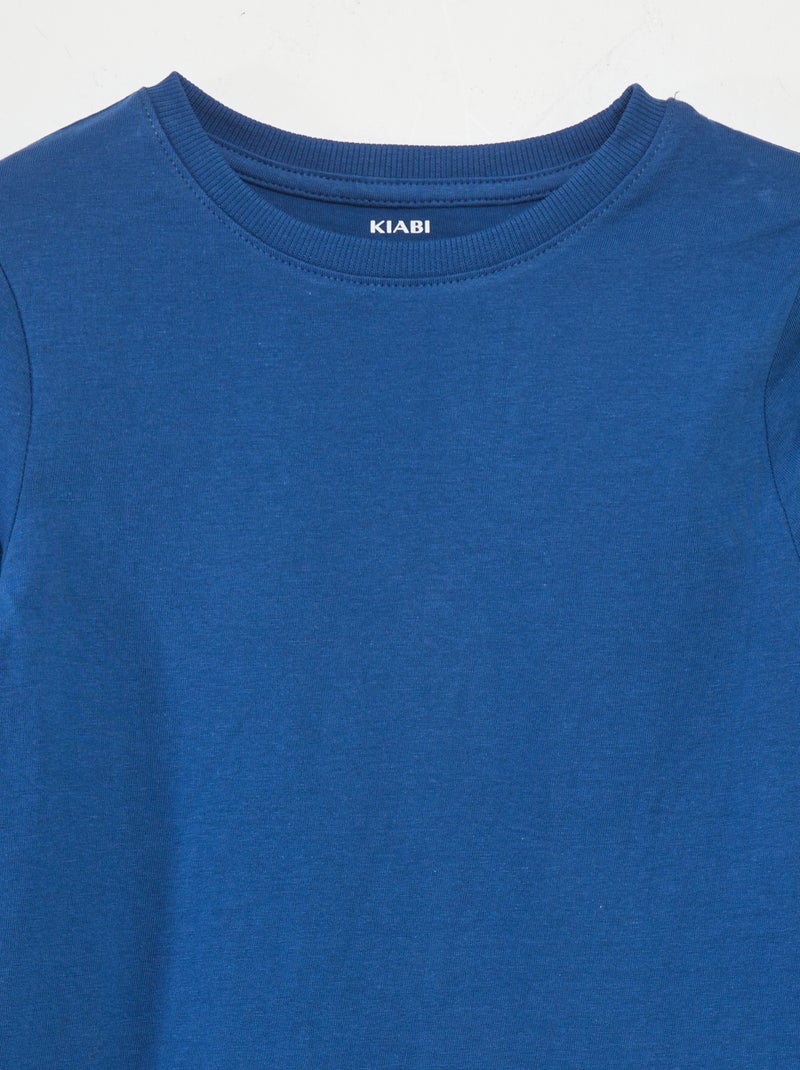 T-shirt basic a maniche lunghe BLU - Kiabi