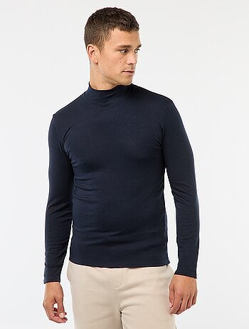 T-shirt basic a maniche lunghe e collo alto