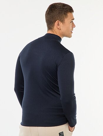 T-shirt basic a maniche lunghe e collo alto
