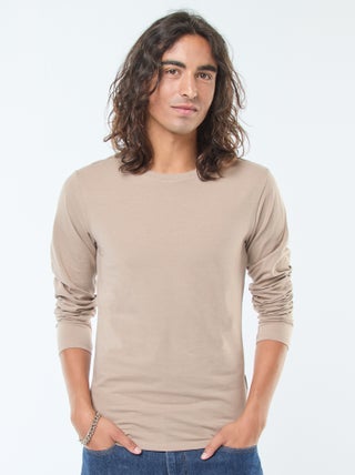 T-shirt basic a maniche lunghe e collo rotondo