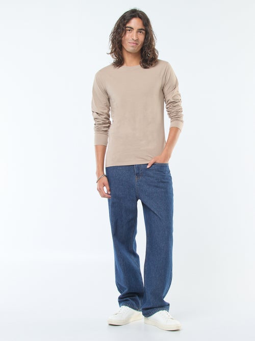 T-shirt basic a maniche lunghe e collo rotondo - Kiabi