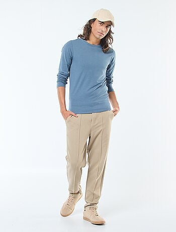 T-shirt basic a maniche lunghe e girocollo