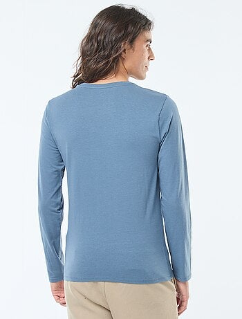 T-shirt basic a maniche lunghe e girocollo