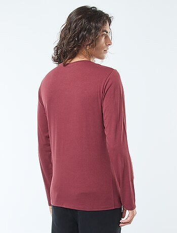 T-shirt basic a maniche lunghe e girocollo