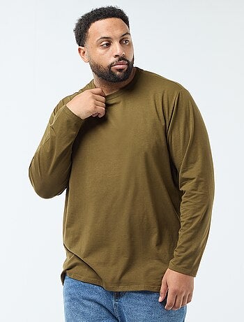 T-shirt basic a maniche lunghe e girocollo