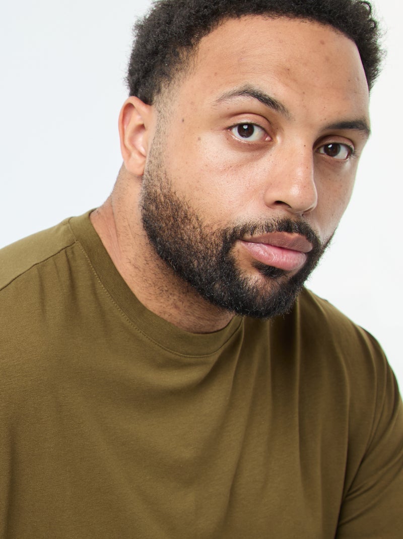 T-shirt basic a maniche lunghe e collo rotondo Verde - Kiabi