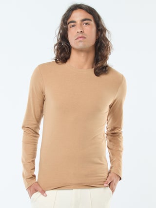 T-shirt basic a maniche lunghe e girocollo