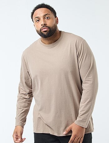 T-shirt basic a maniche lunghe e girocollo