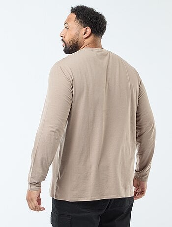 T-shirt basic a maniche lunghe e girocollo