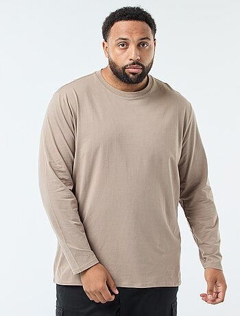 T-shirt basic a maniche lunghe e girocollo