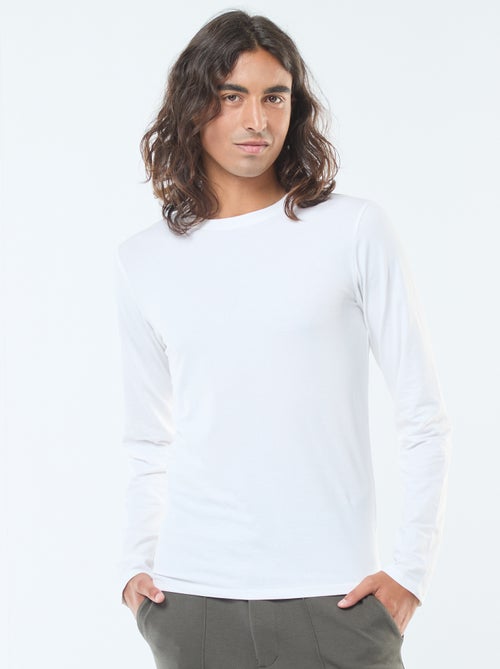 T-shirt basic a maniche lunghe e girocollo - Kiabi