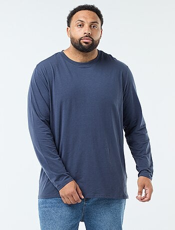 T-shirt basic a maniche lunghe e girocollo