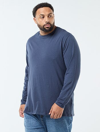 T-shirt basic a maniche lunghe e girocollo
