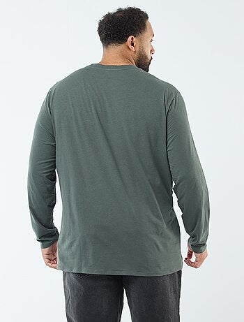 T-shirt basic a maniche lunghe e girocollo