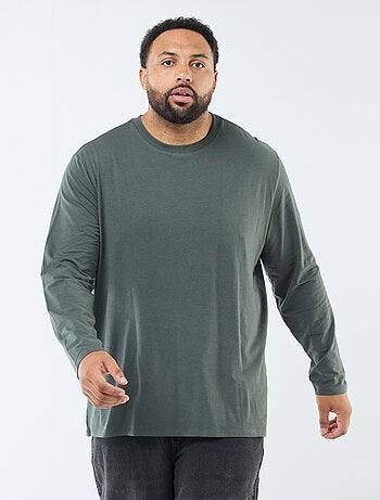 T-shirt basic a maniche lunghe e girocollo