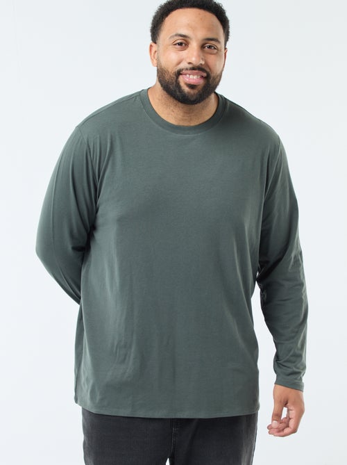 T-shirt basic a maniche lunghe e girocollo - Kiabi