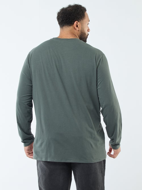 T-shirt basic a maniche lunghe e girocollo - Kiabi