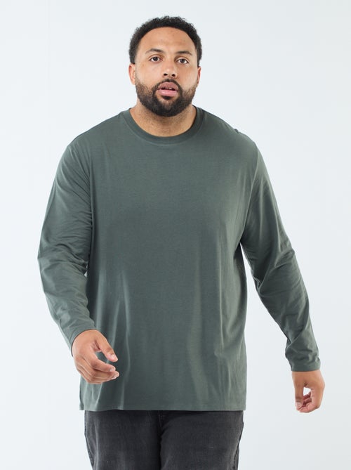 T-shirt basic a maniche lunghe e girocollo - Kiabi