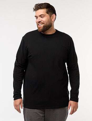 T-shirt basic a maniche lunghe e girocollo