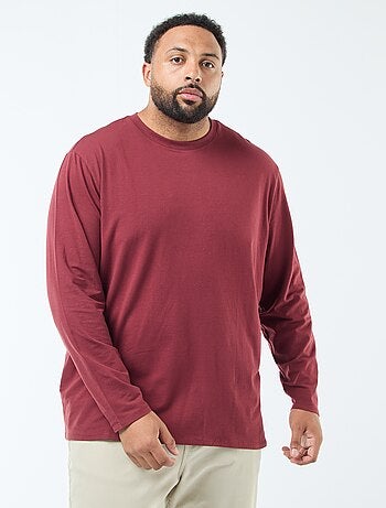 T-shirt basic a maniche lunghe e girocollo