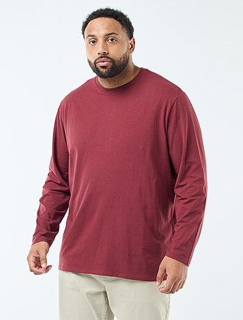 T-shirt basic a maniche lunghe e girocollo