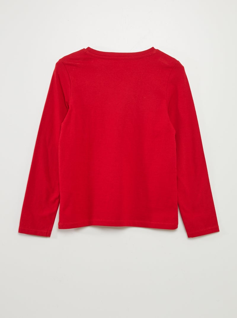 T-shirt basic a maniche lunghe ROSSO - Kiabi