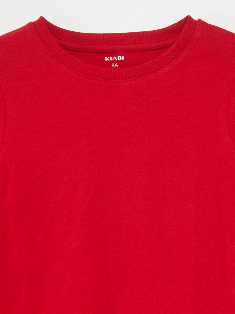 T-shirt basic a maniche lunghe ROSSO - Kiabi