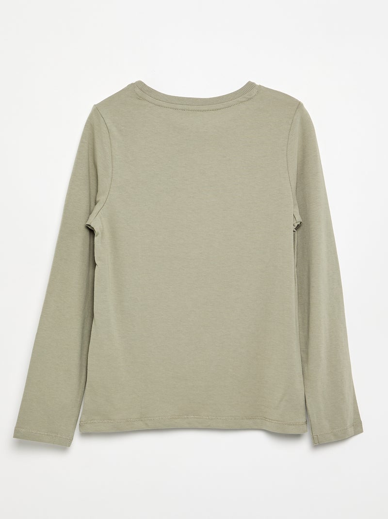 T-shirt basic a maniche lunghe Verde - Kiabi