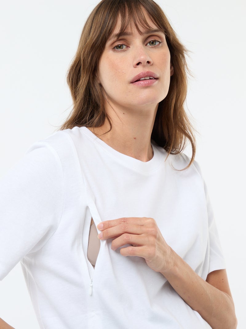 T-shirt basic allattamento maniche corte Bianco - Kiabi
