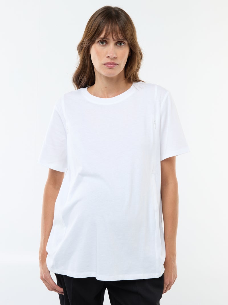 T-shirt basic allattamento maniche corte Bianco - Kiabi