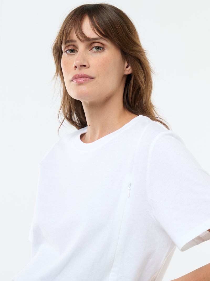 T-shirt basic allattamento maniche corte Bianco - Kiabi