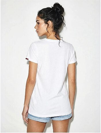 T-shirt basic con collo a u ricamato lucci