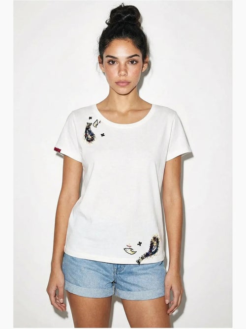 T-shirt basic con collo a u ricamato lucci - Kiabi T-shirt basic con collo a u ricamato lucci - Kiabi