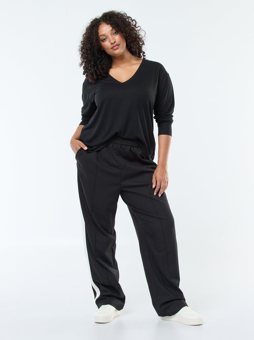 T-shirt basic con scollo a V e maniche a 3/4 - Kiabi