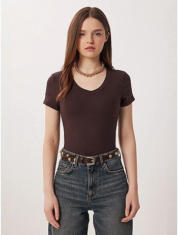 T-shirt basic con scollo a v slim fit istanbul