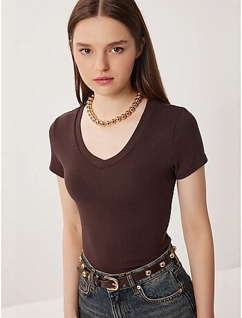 T-shirt basic con scollo a v slim fit istanbul