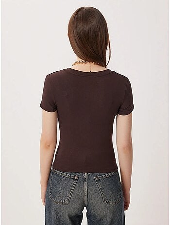 T-shirt basic con scollo a v slim fit istanbul